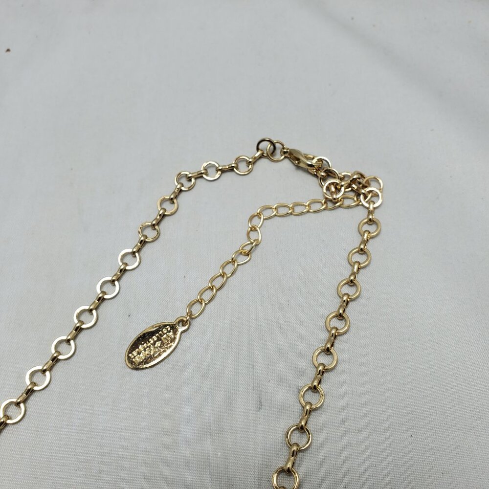 Ali Khan 4 row garnet glass beads with gold chain layered necklace - Picture 8 of 8